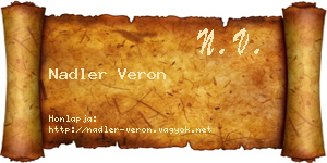 Nadler Veron névjegykártya